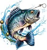 Sticker decorativ, Peste, Albastru, 63 cm, 1273STK