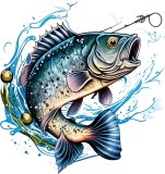 Sticker decorativ, Peste, Albastru, 63 cm, 1273STK