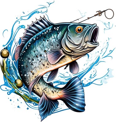 Sticker decorativ, Peste, Albastru, 63 cm, 1273STK foto