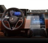 Folie protectie display navigatie si ceasuri de bord Duragon, din silicon, pentru Mercedes S-Class (W223) / (V223) 2020+, mata, kit instalare