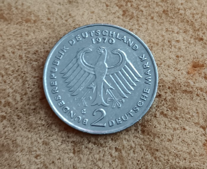 C50 - Moneda foarte veche - Germania - 2 marci - 1970 litera G