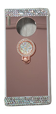 Husa silicon oglinda , inel si pietricele Huawei Mate 30 Pro , Roz foto