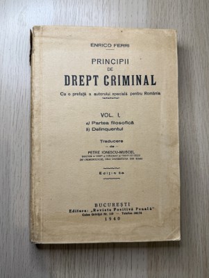 Principii de drept criminal (1940) - Enrico Ferri foto