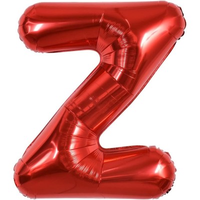 Balon folie metalizata litera z, flippy, 40 cm, umflati cu heliu sau aer, ambalaj individual, pai inclus, rosu foto