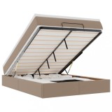 Cadru de pat otoman cu saltea Cappucino piele artificiala, DKD Home Decor