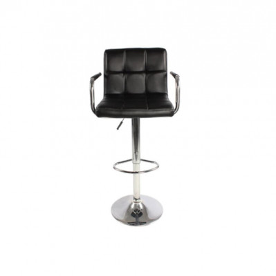 Scaun salon bar, inaltime reglabila intre 64-84 cm, dimensiuni 116 x 43cm, negru foto