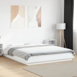 VidaXL Cadru de pat, alb, 160x200 cm, lemn prelucrat
