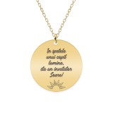 Colier personalizat pentru invatatori profesori diriginti - argint 925 placat cu aur de 24 Karate