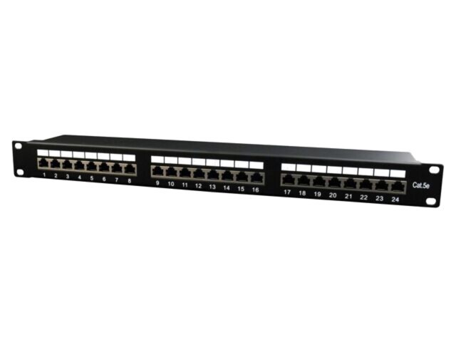 Patch Panel GEMBIRD 24 Porturi Cat 5e RJ45 Negru NPP-C524-002