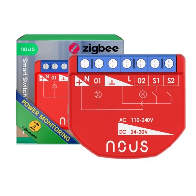 Releu inteligent Nous B3Z, 16A, ZigBee, 2 canal PM, Monitorizare energie foto