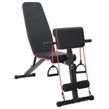 Bancă de Greutăți Reglabilă cu Benzi de Rezistență 150 kg Oțel Negru