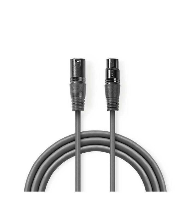 Cablu Digital DMX XLR 3-pini tata - XLR 3-pini mama 110 Ohm 1.5m gri