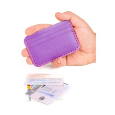 Portcard minimalist din piele naturala, Leto