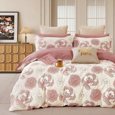 LENJERIE DE PAT PERCALLE IMPRIMAT (PRC97) - king size 6 piese cu husa