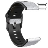 Curea hibrid piele-silicon compatibila cu Samsung Galaxy Watch8 44mm, Pearl White