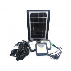 Kit solar CClamp, 5000 mAh, USB, 3 surse lumina LED, lanterna 2 intensitati lumina foto