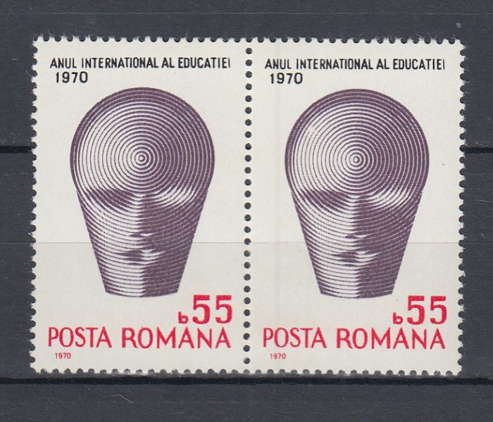 ROMANIA 1970 LP 740 ANUL INTERNATIONAL AL EDUCATIEI PERECHE SERII MNH