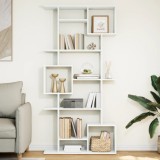 Gossi biblioteca, alb, 92x29x188 cm, lemn prelucrat