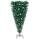 Brad Crăciun artificial pre-iluminat inversat, globuri, 120 cm