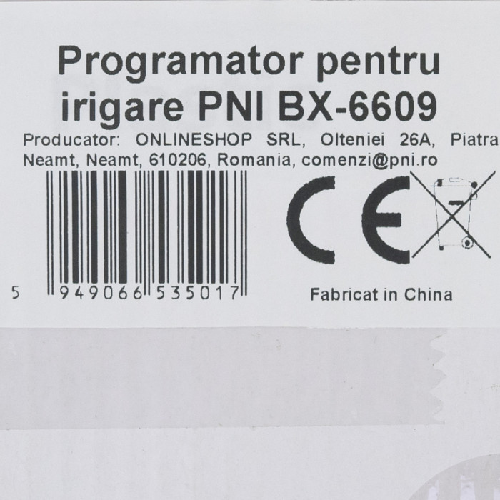 Programator pentru irigare PNI BX-6609, display LCD, alb