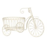 Suport pentru ghivece tip bicicleta, 35 x 18 x 22 cm, Alb