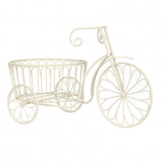 Suport pentru ghivece tip bicicleta, 35 x 18 x 22 cm, Alb