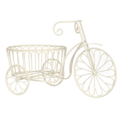 Suport pentru ghivece tip bicicleta, 35 x 18 x 22 cm, Alb foto