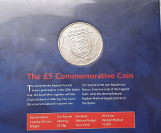 5 pounds / lire Alderney 2004, 50th Anniversary of England W.C. 1966 foto