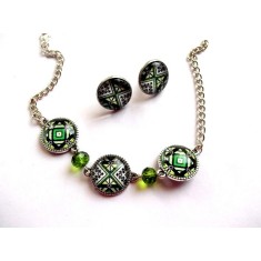 set bratara&nbsp; si cercei cu model traditional 35844