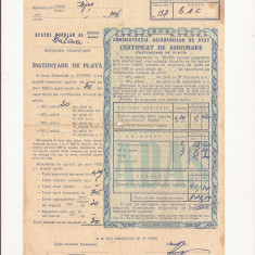 Contract de asigurare - instiintare de plata - nr 137 anul 1960 Sat Fizes - Cs