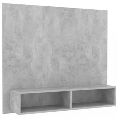 Dulap TV montat pe perete, gri beton, 102x23,5x90 cm, PAL foto