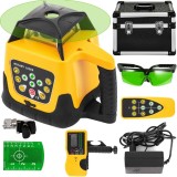 Nivel laser rotativ VEVOR lumina verde Raza de actiune 500 m Panta reglabila la 360 Rotire precisa cu telecomanda si receptor