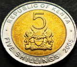 Cumpara ieftin Moneda exotica bimetal 5 SHILING - KENYA, anul 2005 * cod 735 A = UNC, Africa