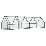 Outsunny Mini Seră Portabilă Tunel pentru Plante și Flori cu Uși Rulabile cu Fermoar, Transparentă | Aosom Romania