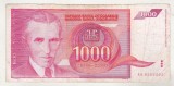 bnk bn Iugoslavia 1000 dinari 1992 circulata