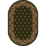 Cumpara ieftin Covor Oval Model Bisericesc Lotos 15033-310, Marime 80 x 150 cm, Verde, Inaltime Fir 8 mm, Antialergic, Polipropilena, Manastire, Biserica, Altar, Nao