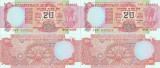 2 x 1997 , 20 rupees ( P-82i ) - India - stare aUNC Stare consecutiva !