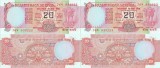 2 x 1997 , 20 rupees ( P-82i ) - India - stare aUNC Stare consecutiva !