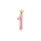 Balon Cifra 1 Roz Pal Little Princess 100 cm