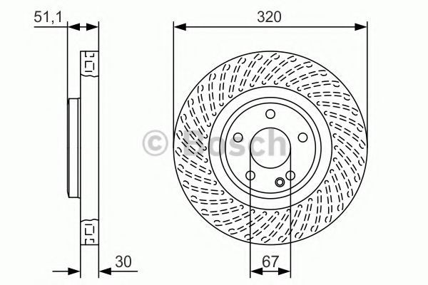 Disc frana MERCEDES B-CLASS (W246, W242) (2011 - 2016) BOSCH 0 986 479 A59