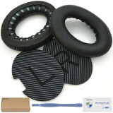 Set 2 bureti pentru casti Bose QuietComfort 25, 15, QC25, QC15, QC2, AE2, SoundTrue 1/2, SoundLink I/II, Over-Ear - Negru - Spuma cu memorie