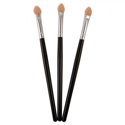 Set Pensule Machiaj, 3 Buc, Peri Lungime 1.5cm, Maner Negru foto