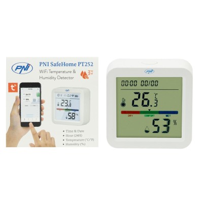 Resigilat : Senzor inteligent de temperatura si umiditate PNI SafeHome PT252 WiFi foto