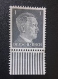 Germania Al Treilea Reich 1941 "Adolf Hitler 1 Pfennig" (Timbru MNH cu Cupon Inferior cu Linii/Hașuri Verticale de Ghidaj) - TG1