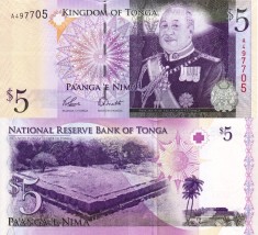 TONGA 5 pa&#039;anga ND (2008-2014) UNC!!!