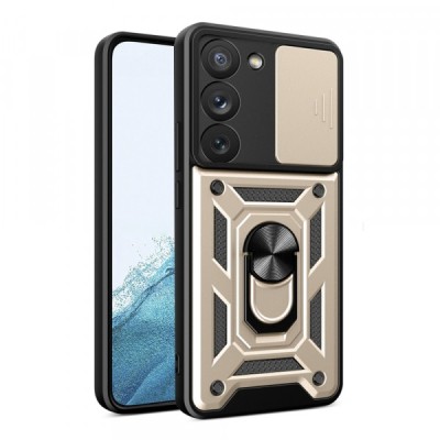 Husa pentru Samsung Galaxy S22 5G S901, Techsuit, CamShield, Aurie foto