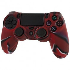 Pro Soft Silicone Protective Cover With Ribbed Handle Grip Camo Red Ps4 foto