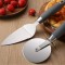 Set 2 ustensile pentru pizza, spatula si cutit, din otel inoxidabil, maner practic din ABS, negru/argintiu