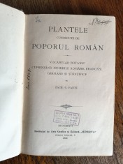 Plantele cunoscute de poporul roman - Zach C. Pantu 1906 / R3S foto