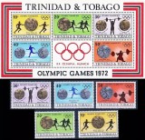 Trinidad Tobago 1972 - Jocurile Olimpice, sport, serie si bloc neuzat